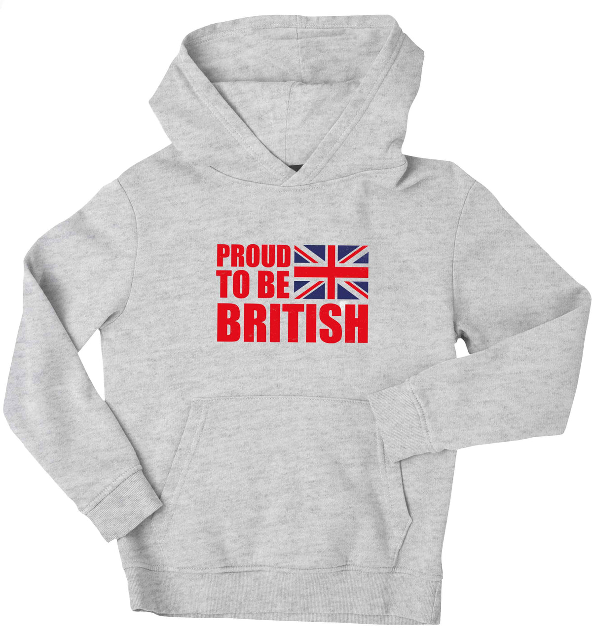 Proud to be British children's grey hoodie 12-13 Years