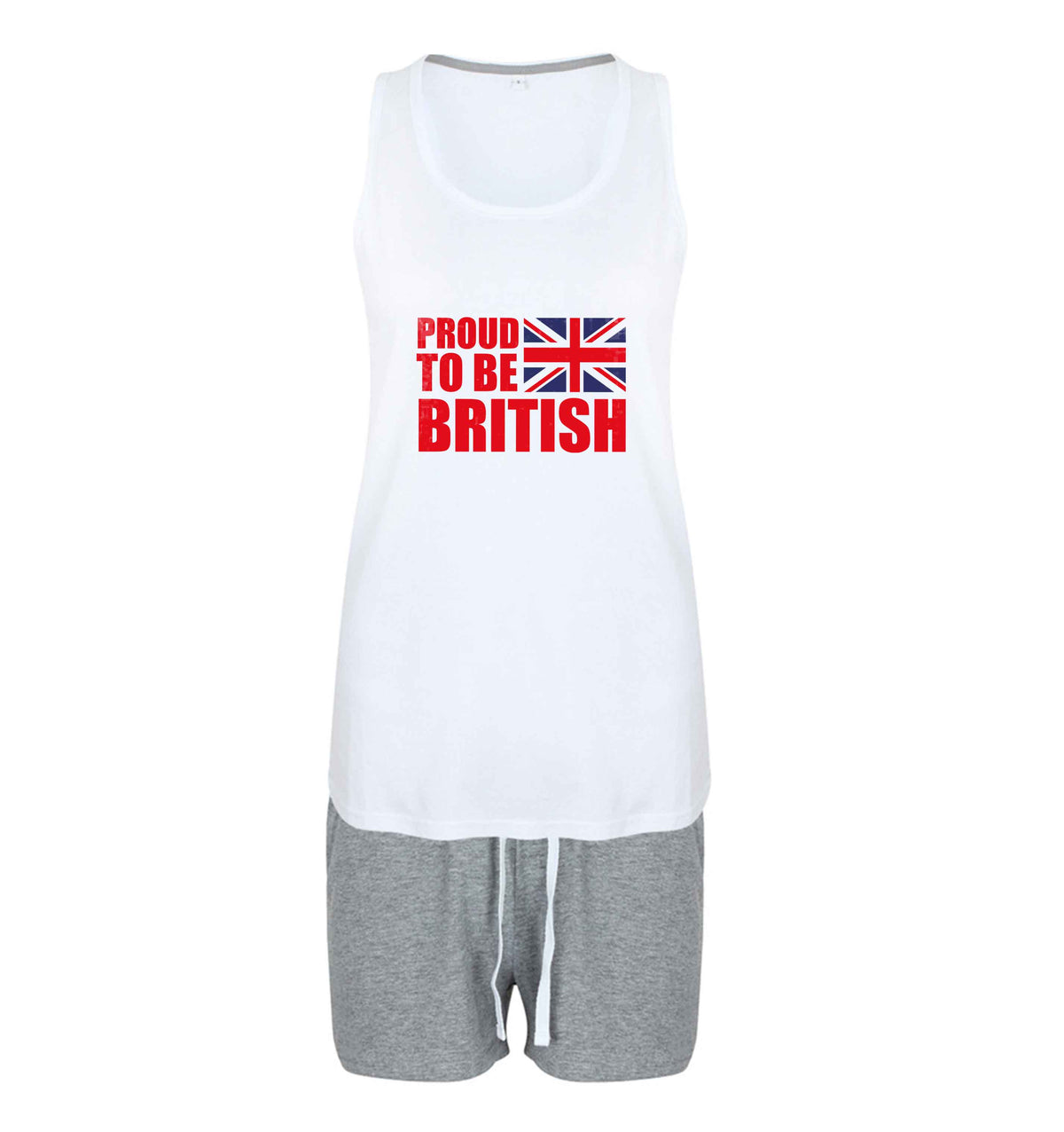 Proud to be British size XL women's pyjama shorts set in pink 