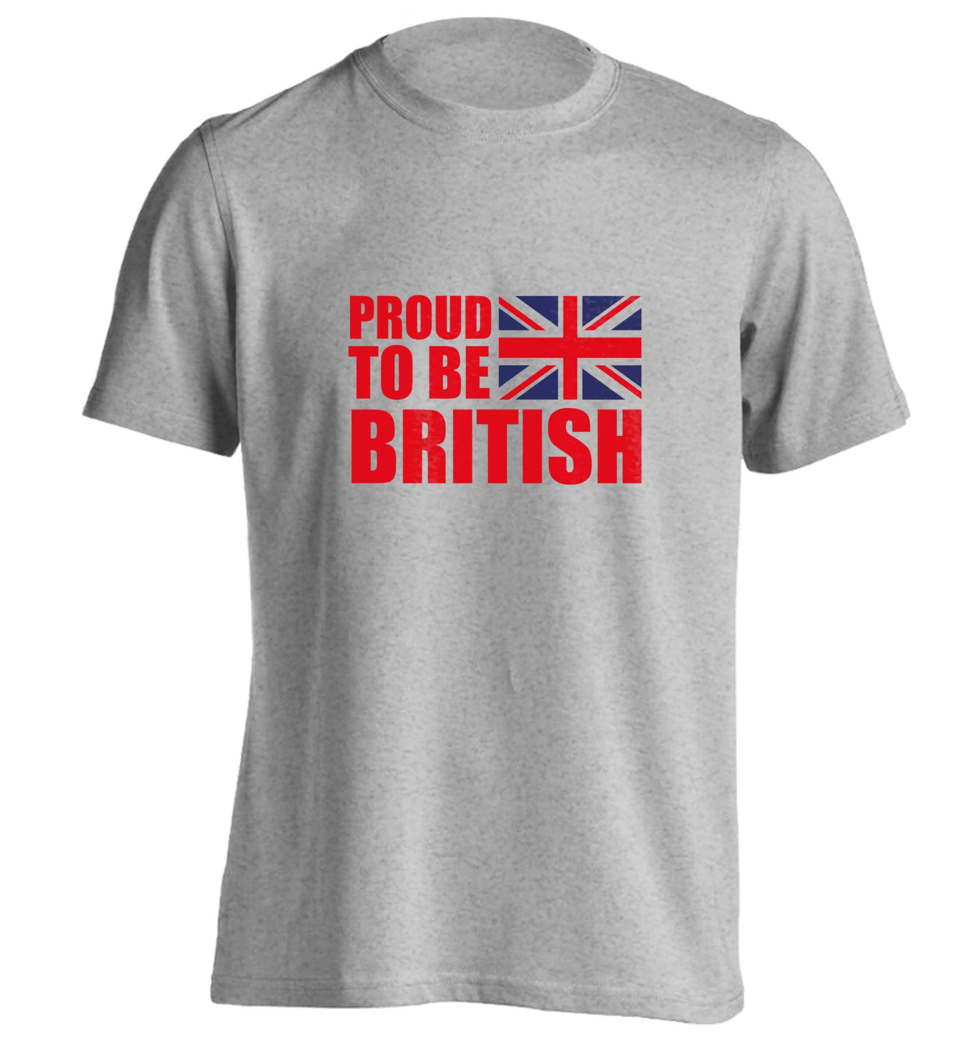 Proud to be British adults unisex grey Tshirt 2XL