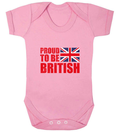 Proud to be British baby vest pale pink 18-24 months