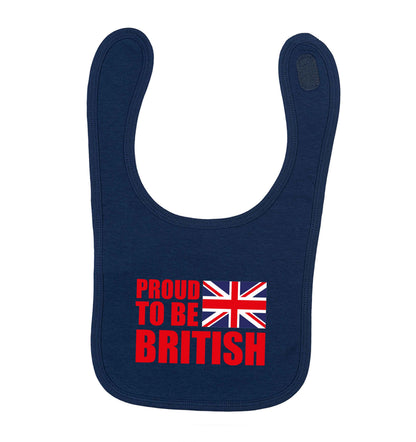 Proud to be British navy baby bib