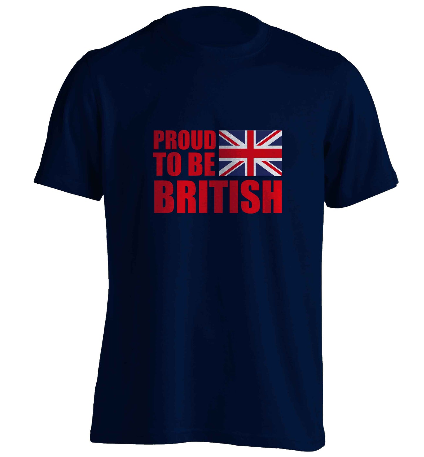 Proud to be British adults unisex navy Tshirt 2XL