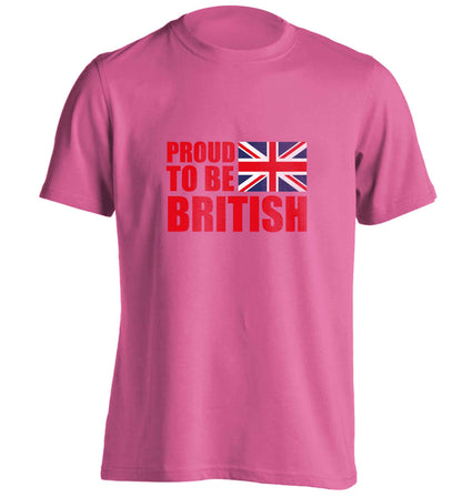 Proud to be British adults unisex pink Tshirt 2XL