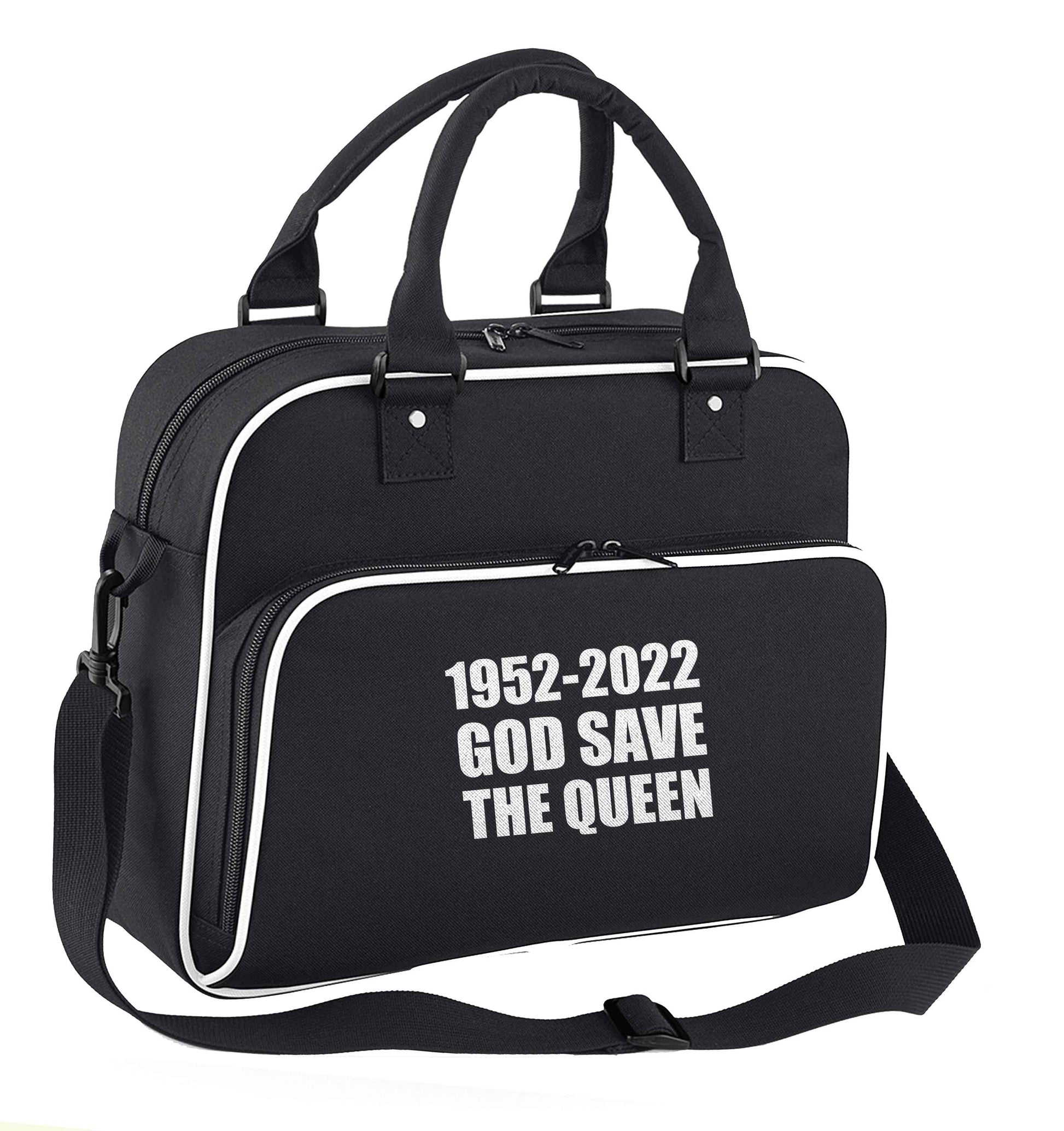 God save the queen children's dance bag black with white detail