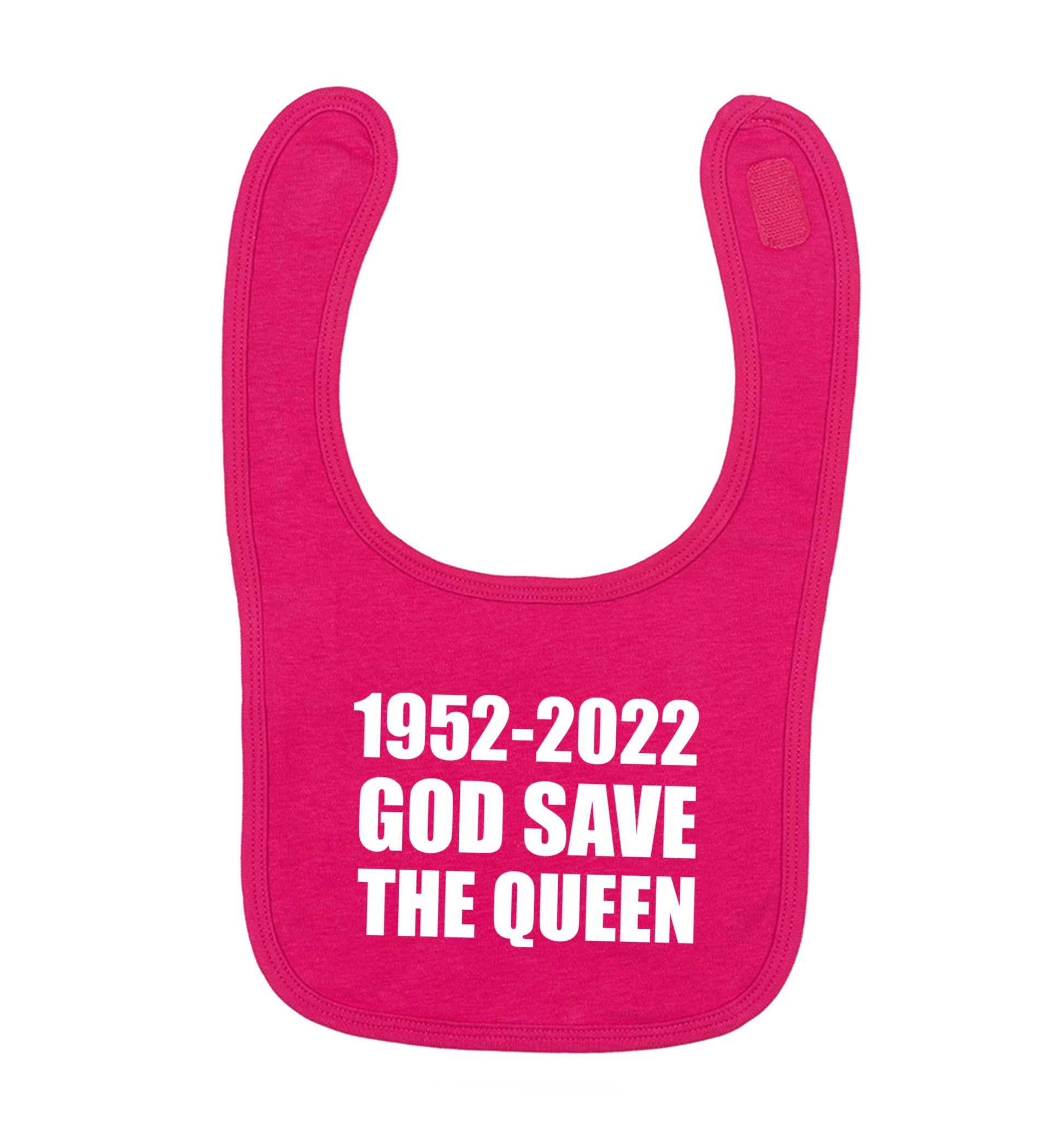 God save the queen dark pink baby bib