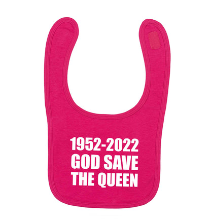 God save the queen dark pink baby bib