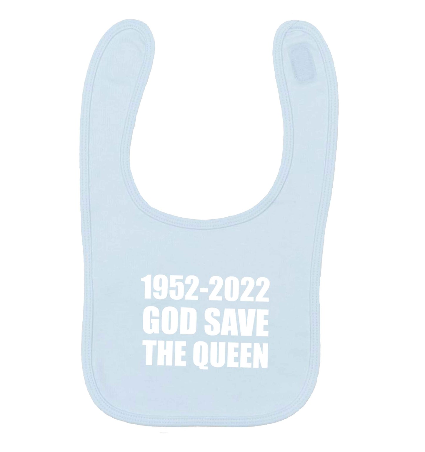 God save the queen pale blue baby bib