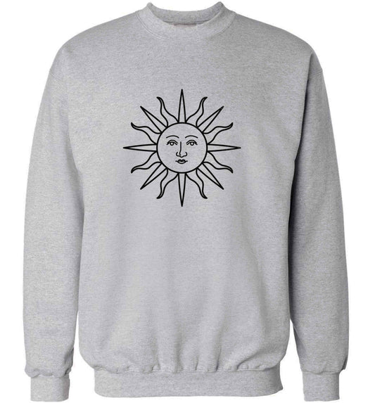 Sun face illustration adult's unisex grey sweater 2XL