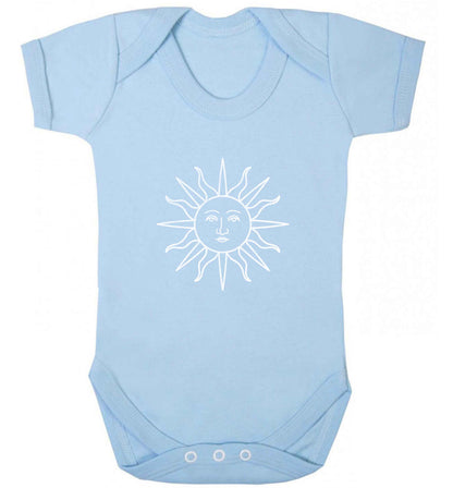Sun face illustration baby vest pale blue 18-24 months