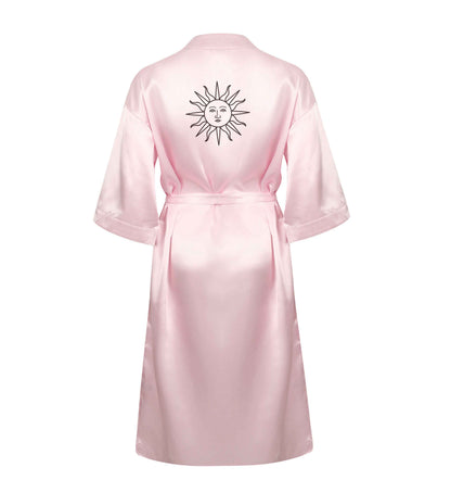 Sun face illustration XL/XXL pink ladies dressing gown size 16/18
