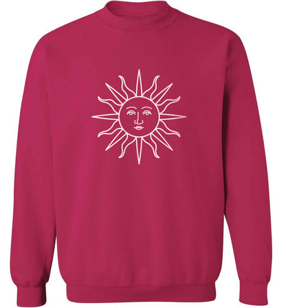 Sun face illustration adult's unisex pink sweater 2XL
