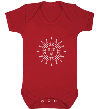 Sun face illustration baby vest red 18-24 months