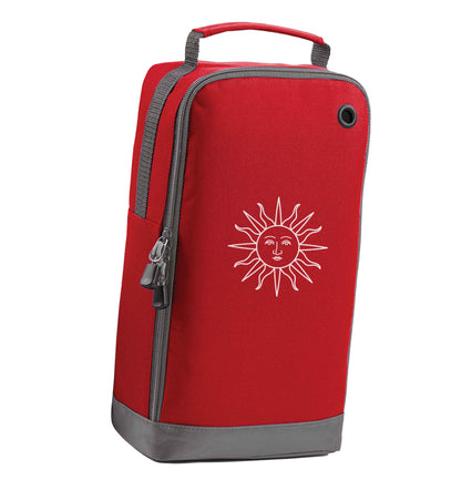 Sun face illustration red sports shoe bag vertical print