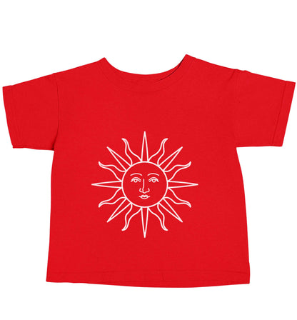 Sun face illustration red baby toddler Tshirt 2 Years
