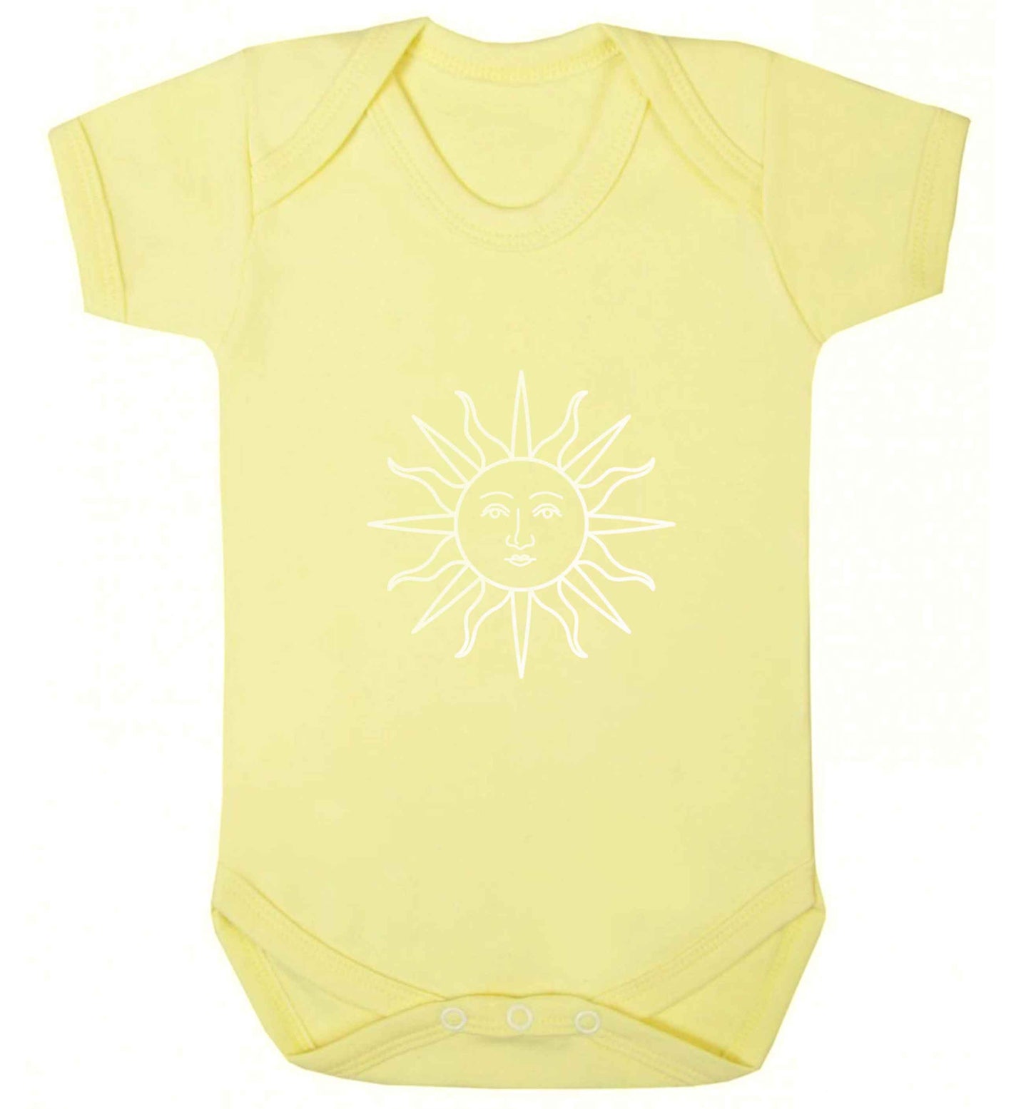 Sun face illustration baby vest pale yellow 18-24 months