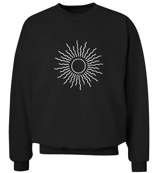 Sun illustration adult's unisex black sweater 2XL
