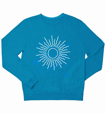 Sun illustration children's blue sweater 12-13 Years