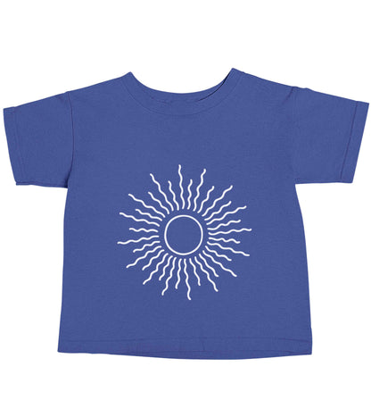 Sun illustration blue baby toddler Tshirt 2 Years