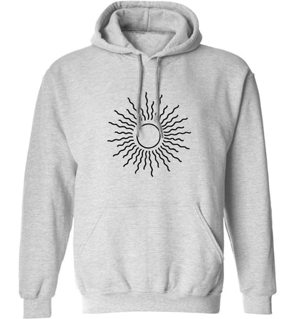 Sun illustration adults unisex grey hoodie 2XL