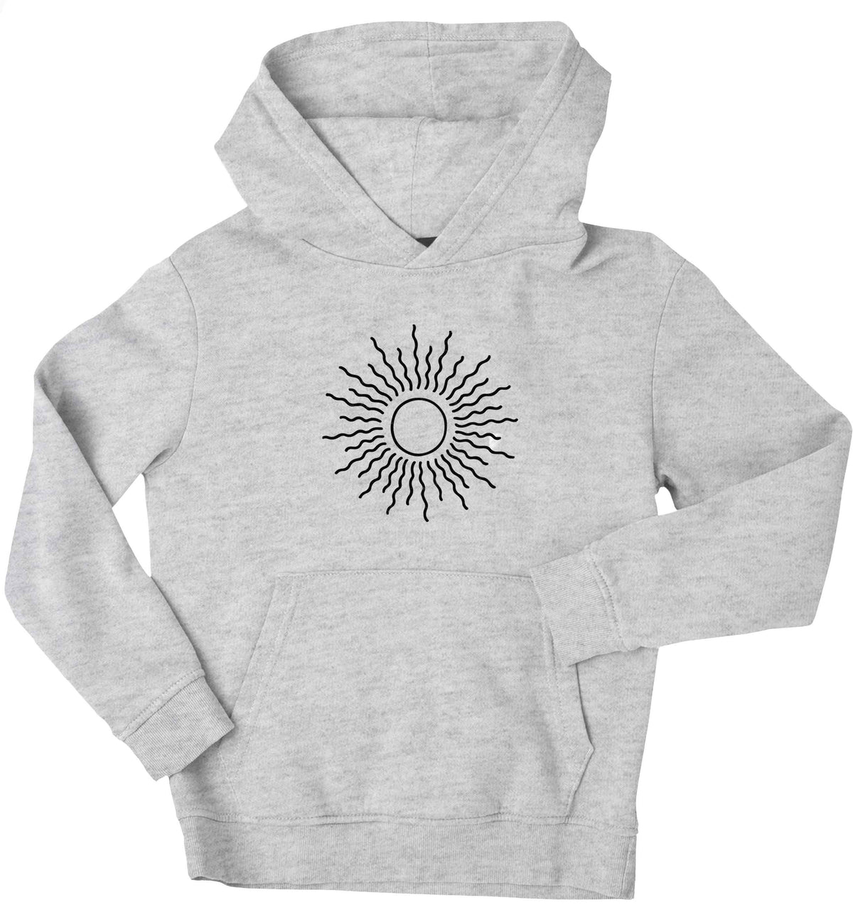 Sun illustration children's grey hoodie 12-13 Years