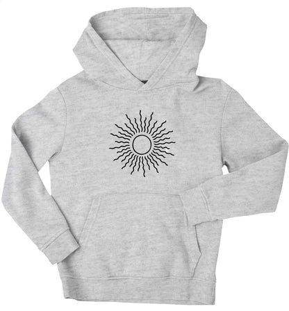 Sun illustration children's grey hoodie 12-13 Years