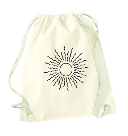 Sun illustration natural drawstring bag