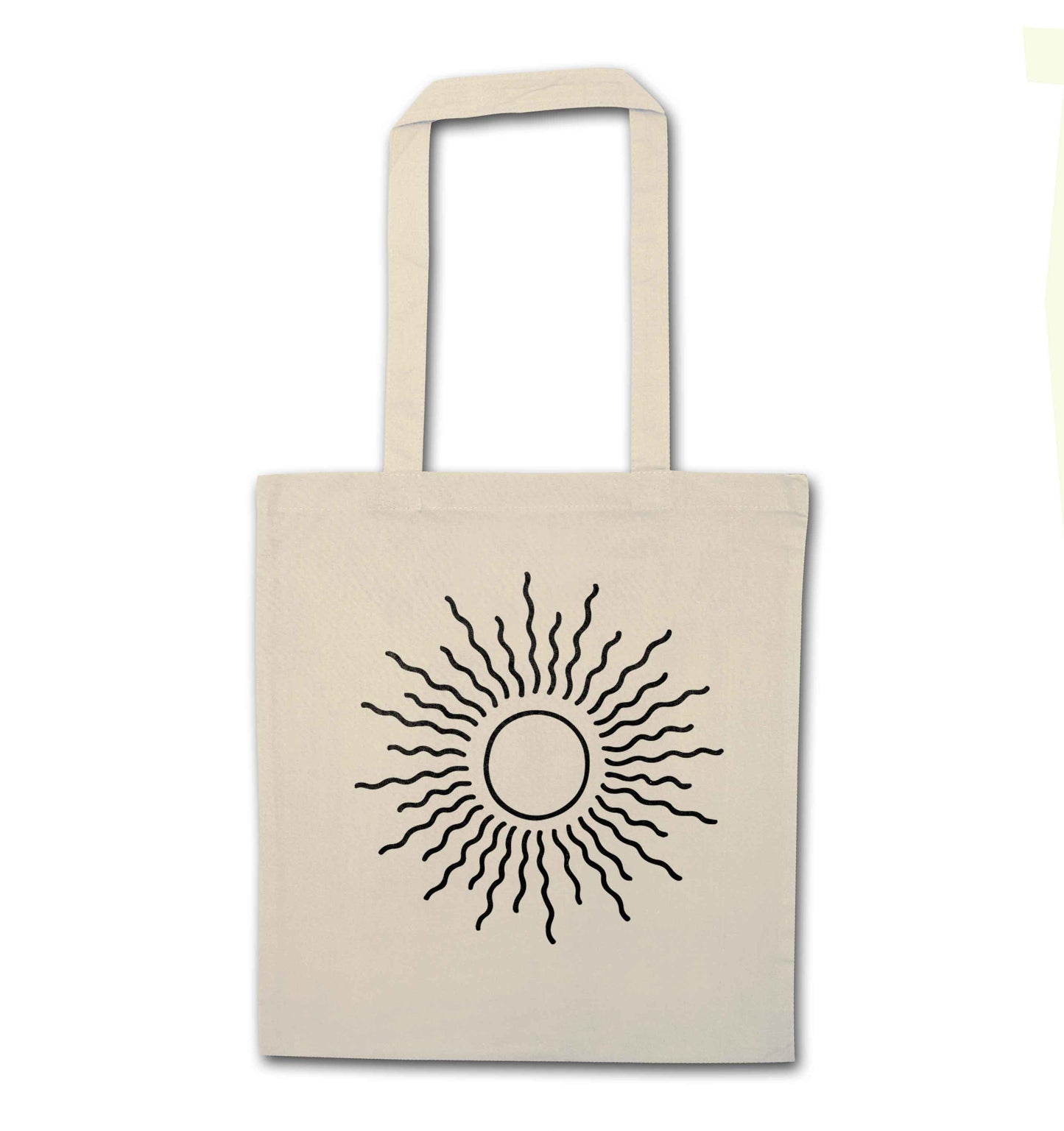 Sun illustration natural tote bag