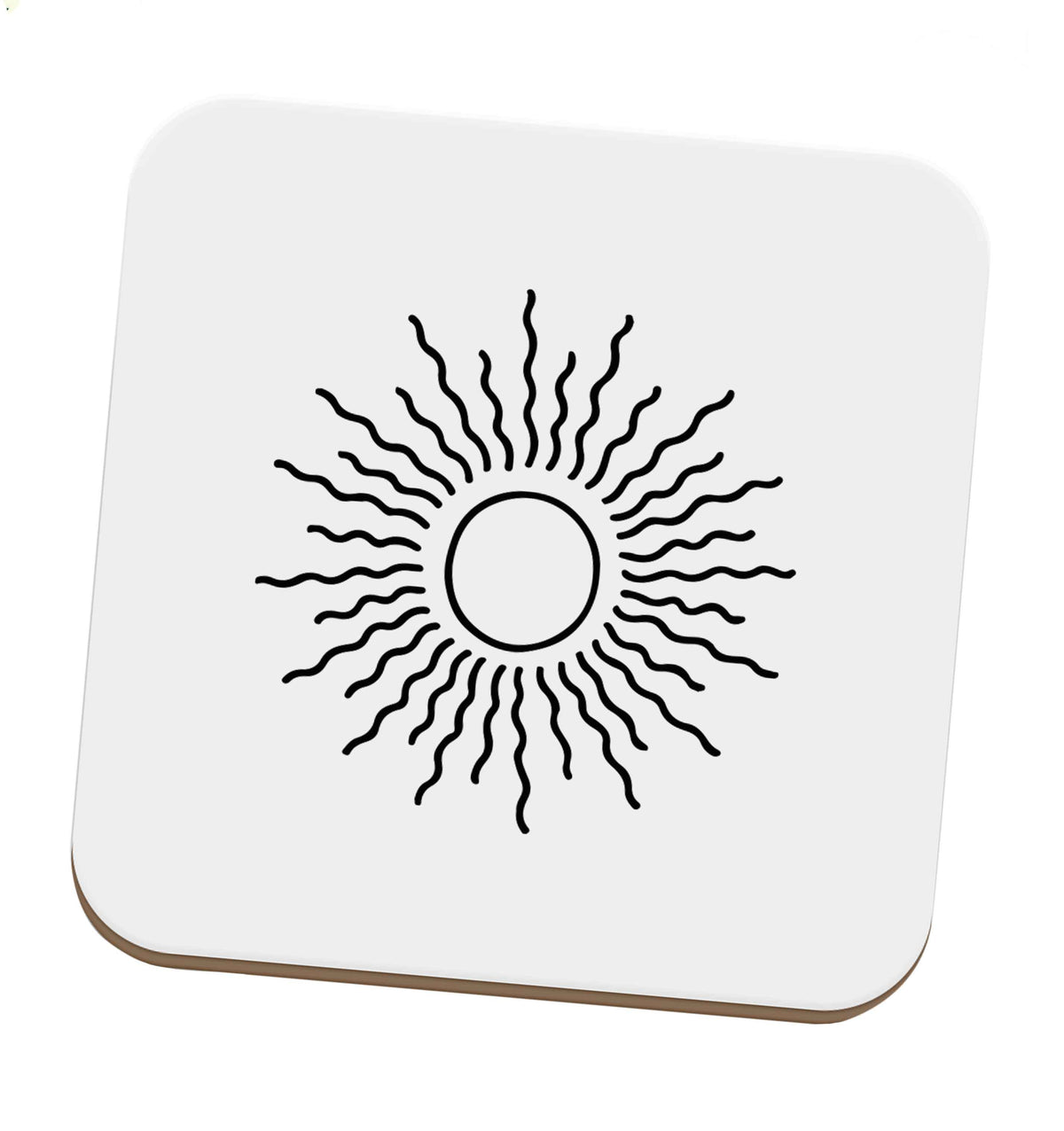 Sun illustration set of four coasters