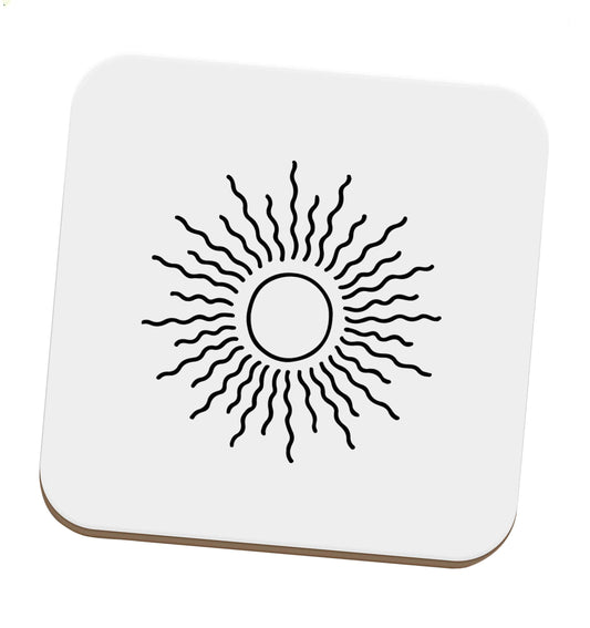 Sun illustration set of four coasters