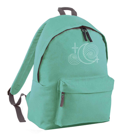 Moon and stars illustration mint adults backpack