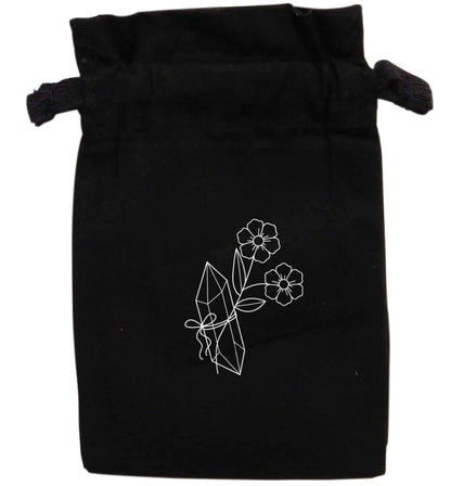 Crystal flower illustration | XS - L | Pouch / Drawstring bag / Sack | Organic Cotton | Bulk discounts available!