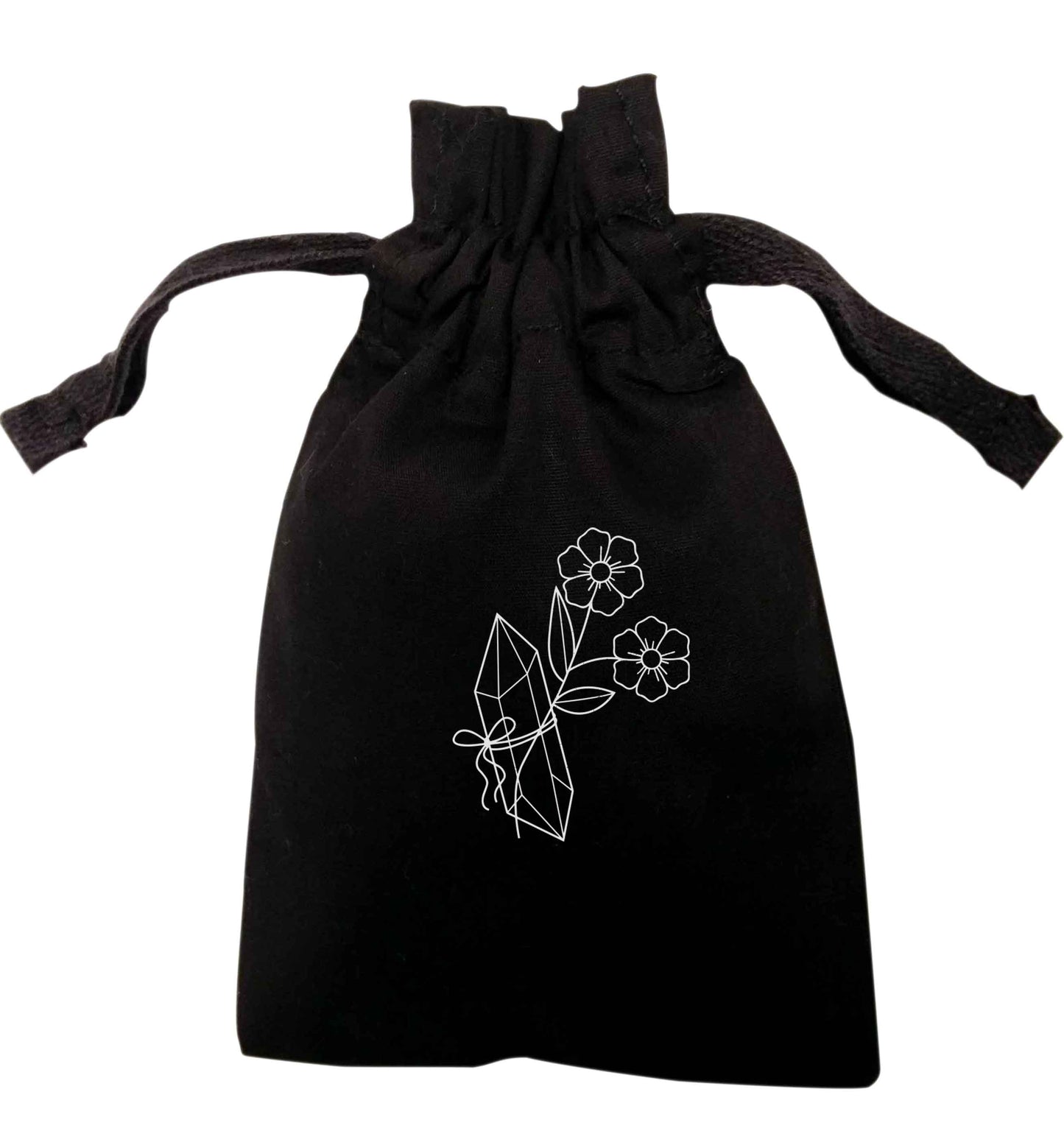 Crystal flower illustration | XS - L | Pouch / Drawstring bag / Sack | Organic Cotton | Bulk discounts available!