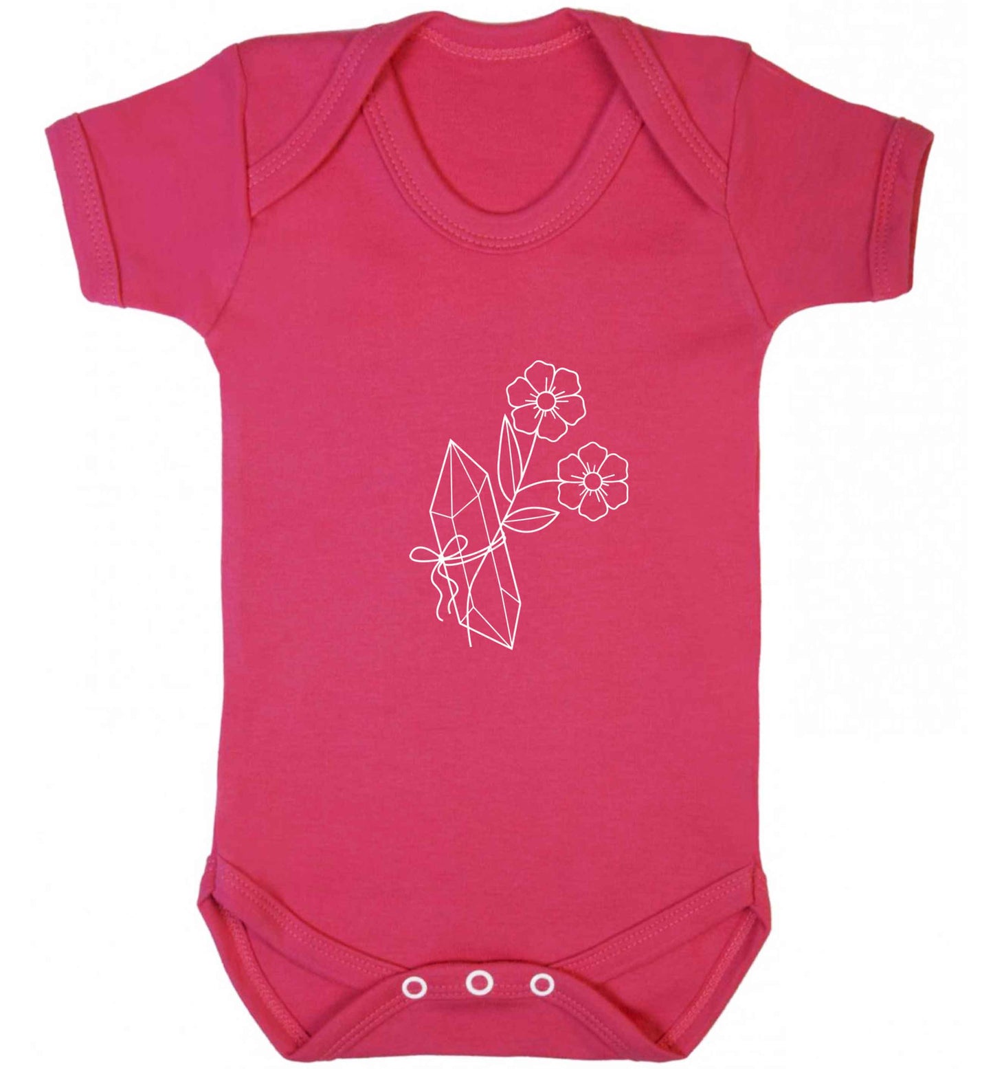 Crystal flower illustration baby vest dark pink 18-24 months