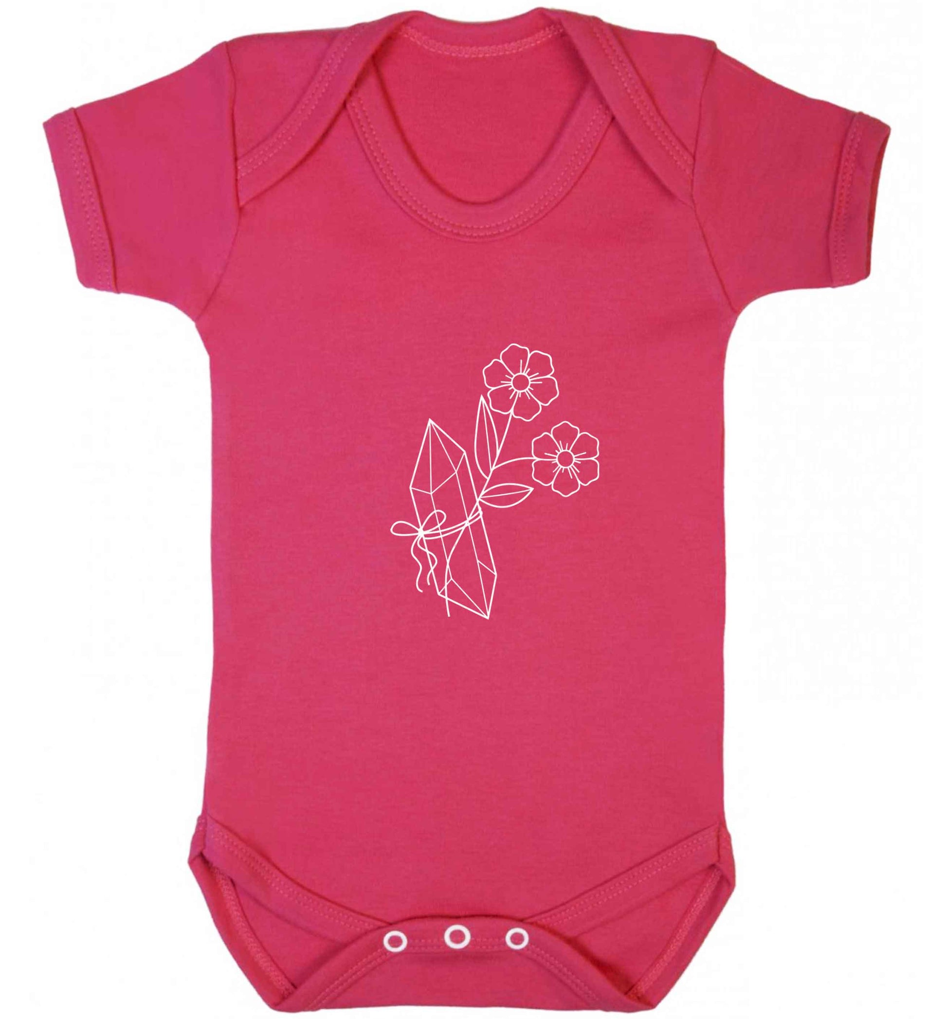 Crystal flower illustration baby vest dark pink 18-24 months