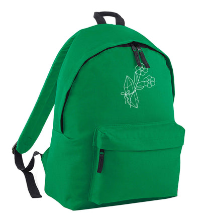 Crystal flower illustration green adults backpack