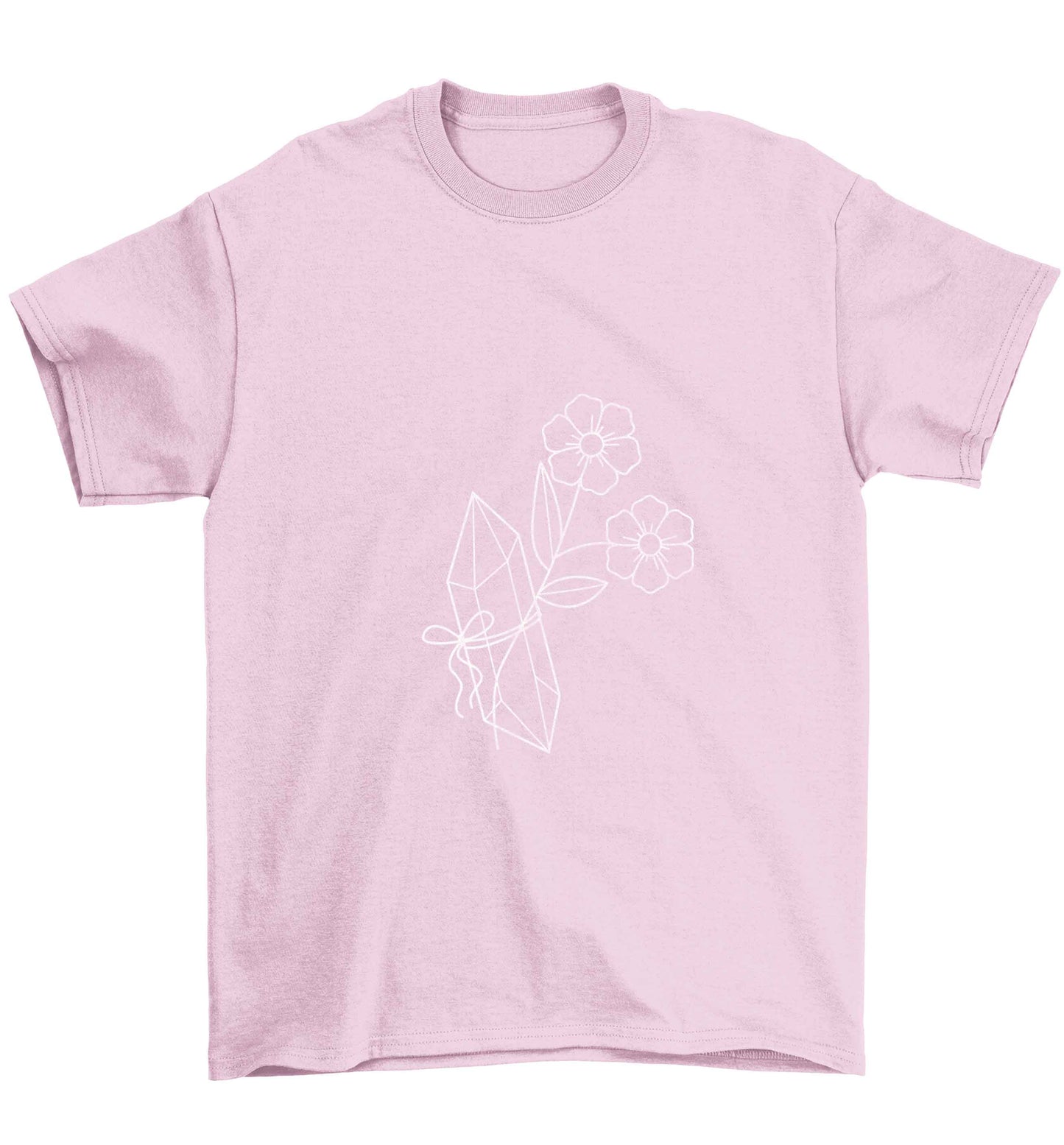 Crystal flower illustration Children's light pink Tshirt 12-13 Years