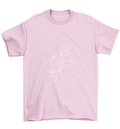 Crystal flower illustration Children's light pink Tshirt 12-13 Years