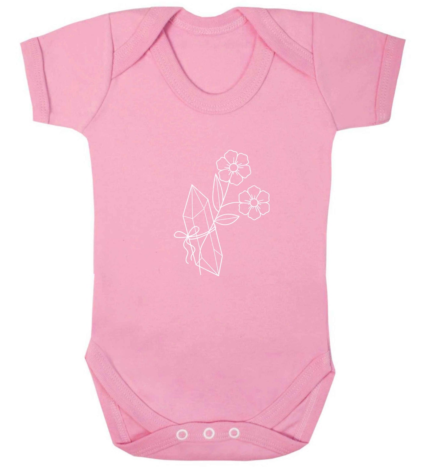 Crystal flower illustration baby vest pale pink 18-24 months