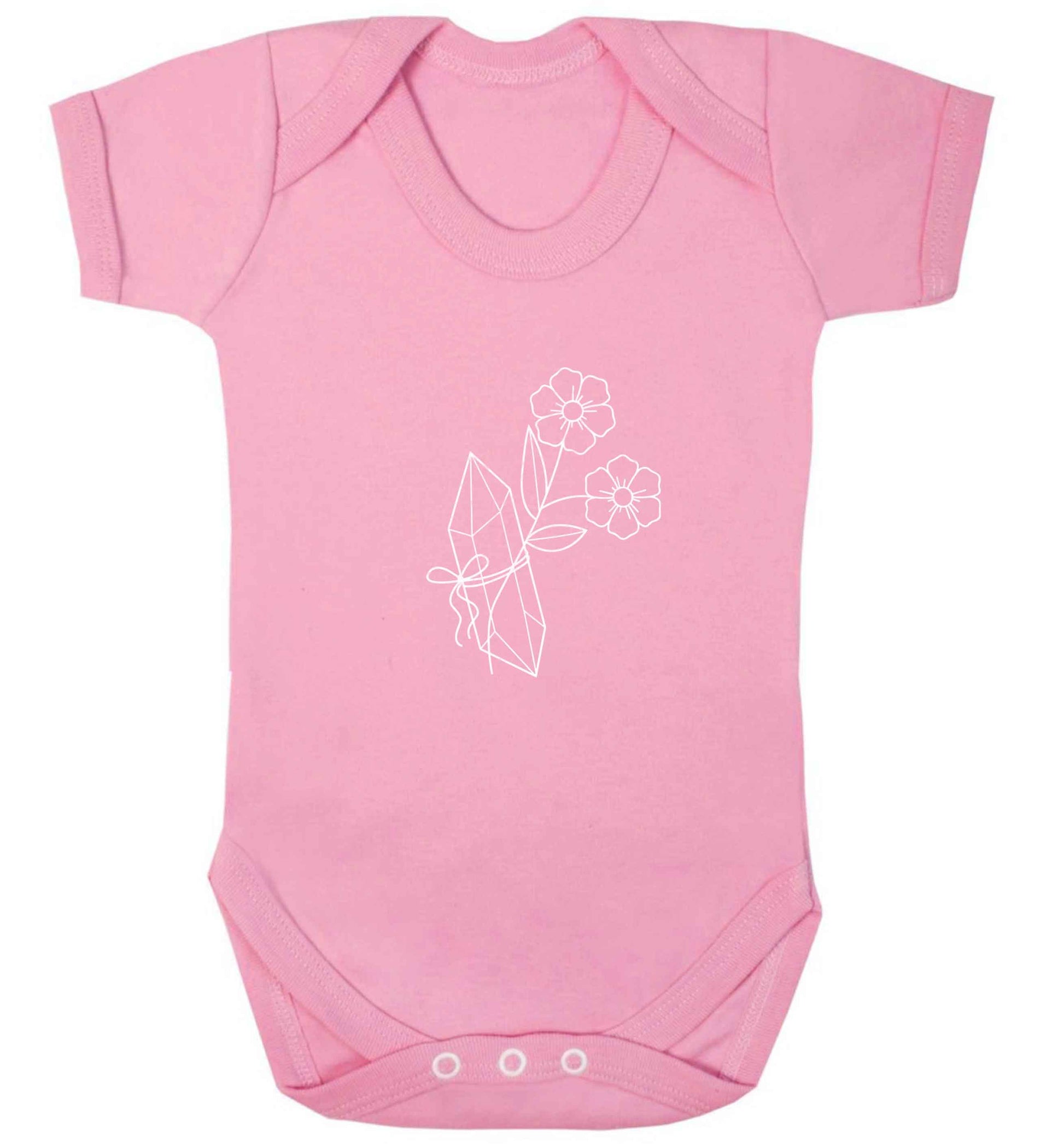 Crystal flower illustration baby vest pale pink 18-24 months