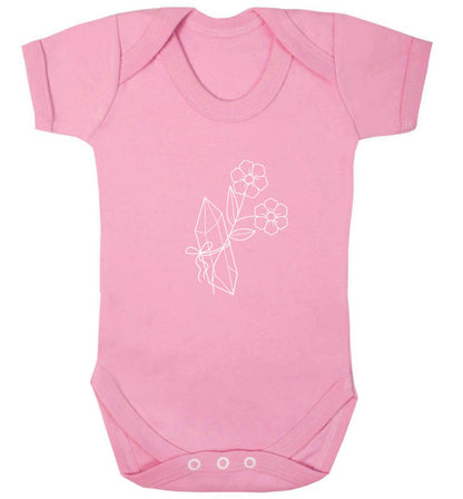 Crystal flower illustration baby vest pale pink 18-24 months