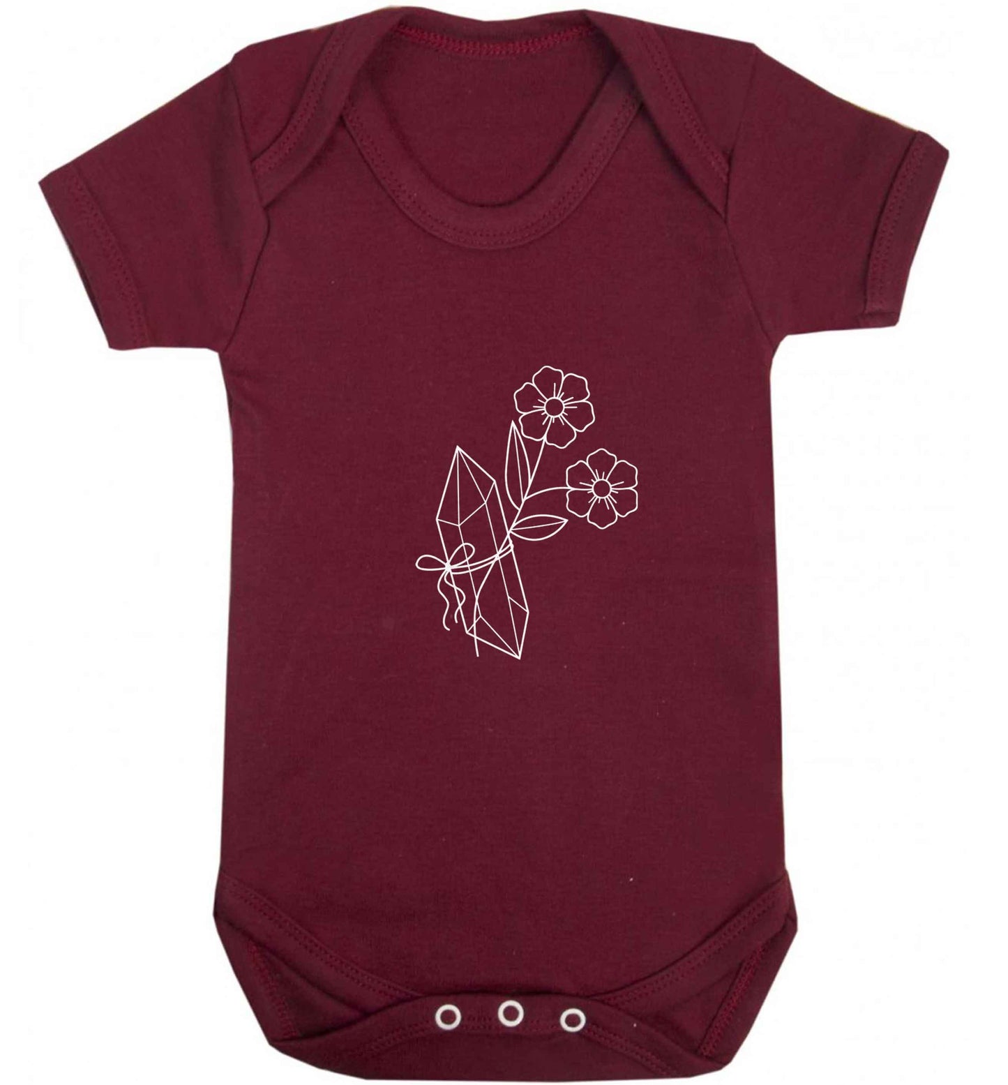 Crystal flower illustration baby vest maroon 18-24 months