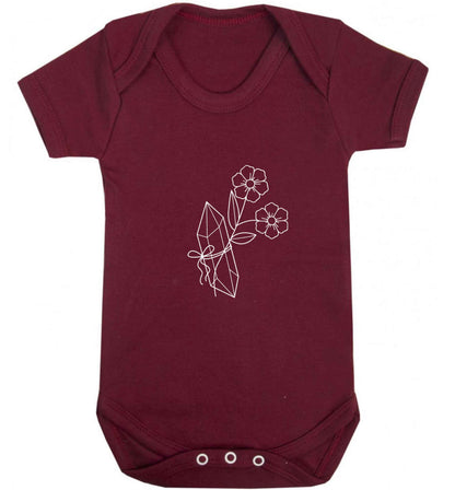 Crystal flower illustration baby vest maroon 18-24 months