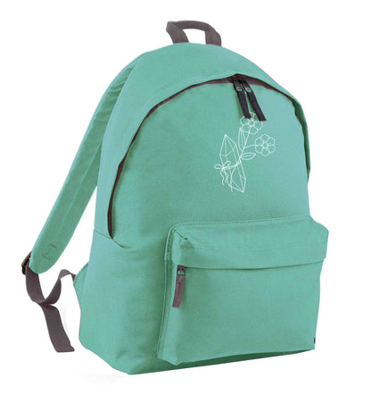 Crystal flower illustration mint adults backpack