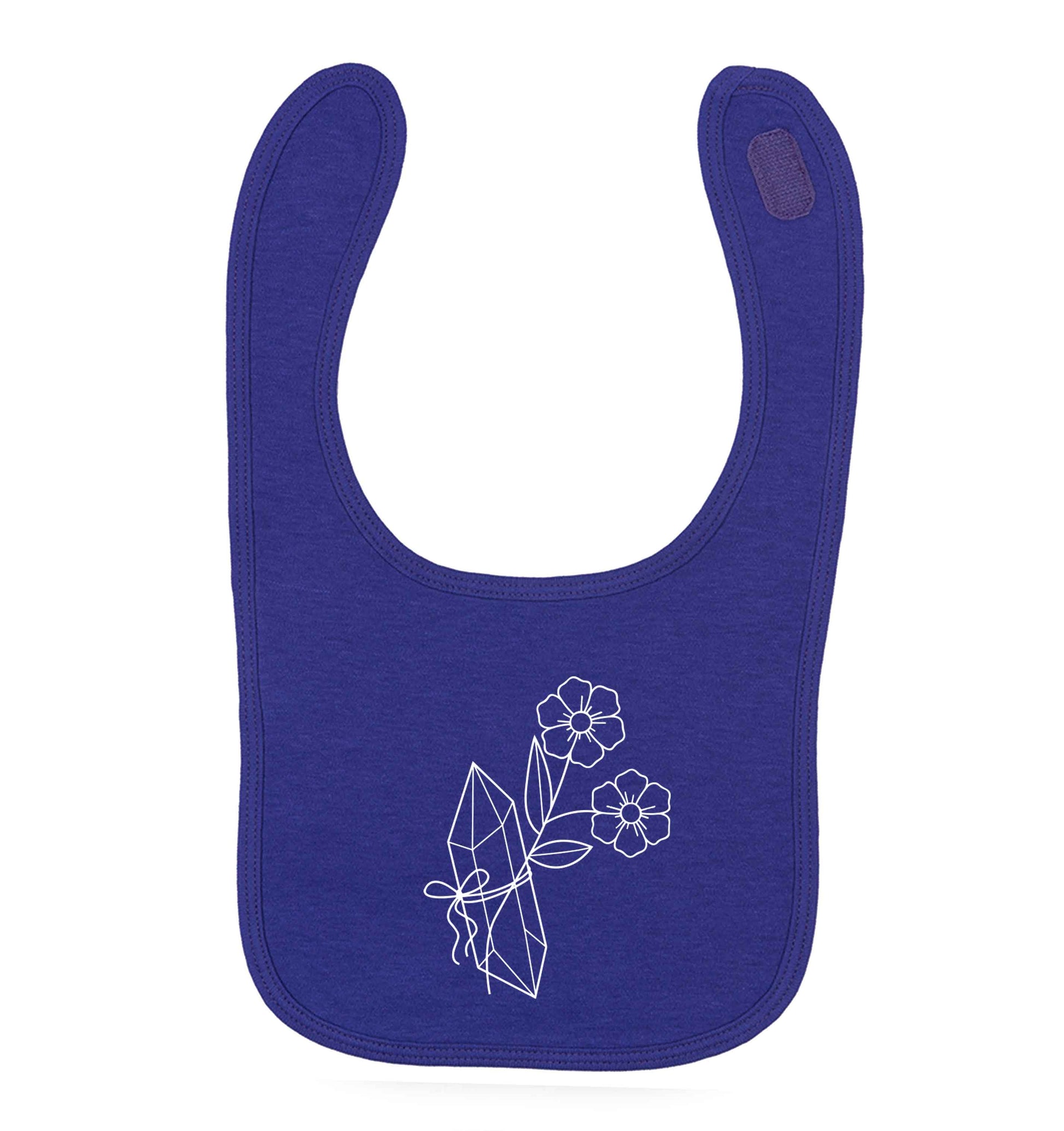 Crystal flower illustration | baby bib