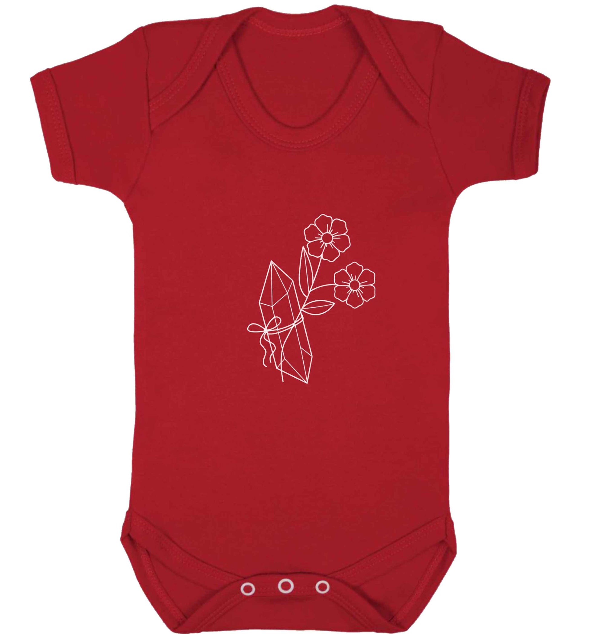 Crystal flower illustration baby vest red 18-24 months