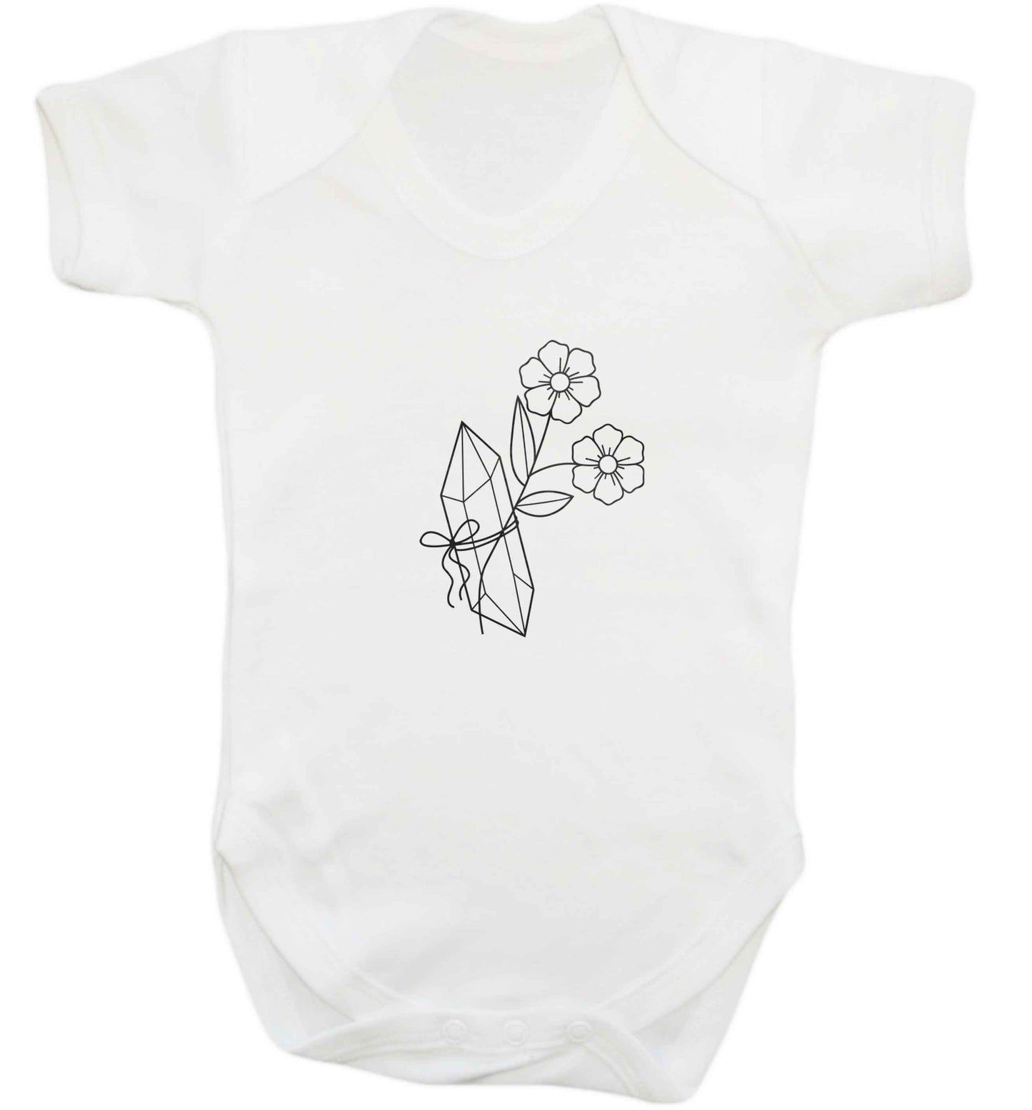 Crystal flower illustration baby vest white 18-24 months