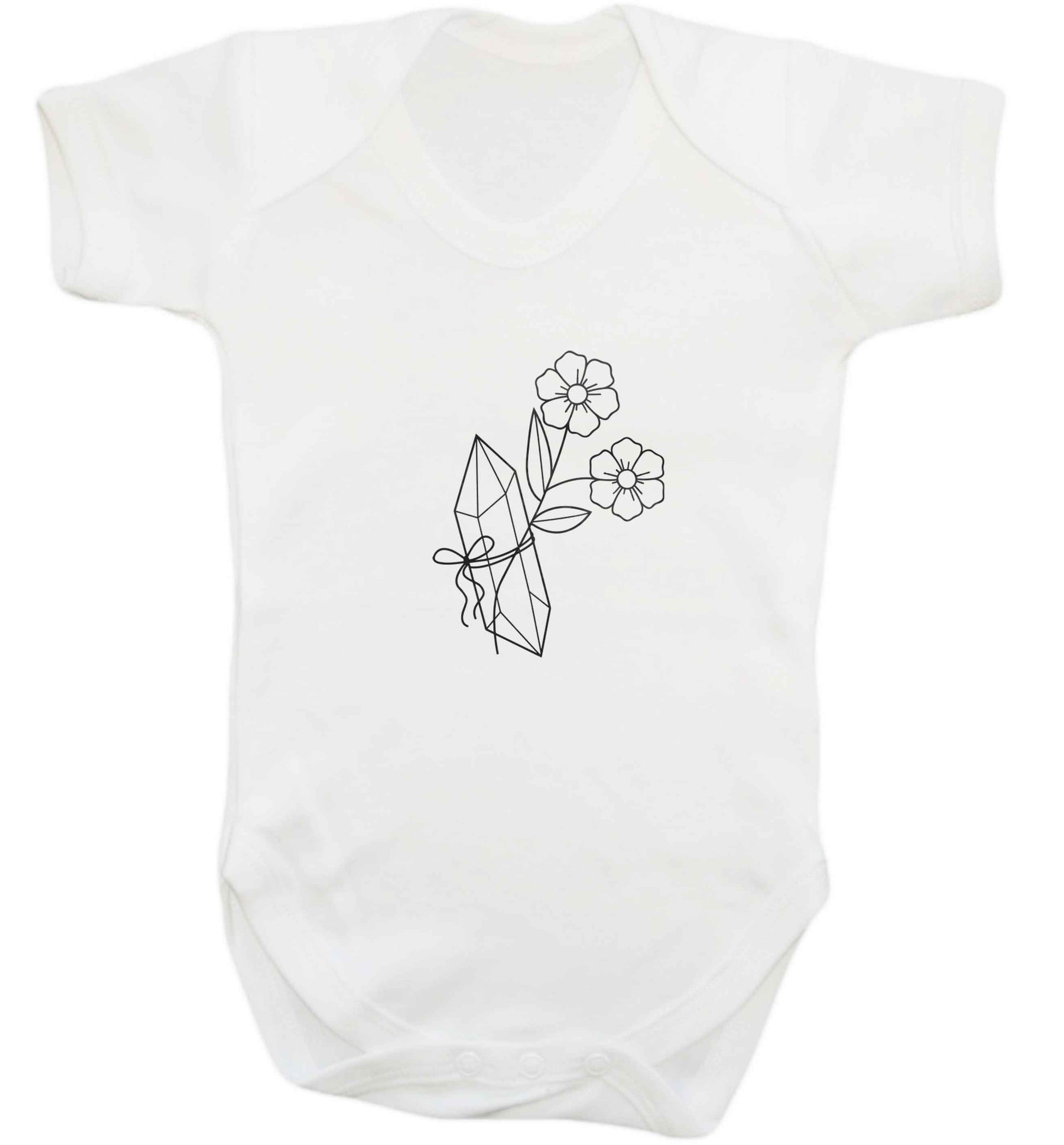 Crystal flower illustration baby vest white 18-24 months