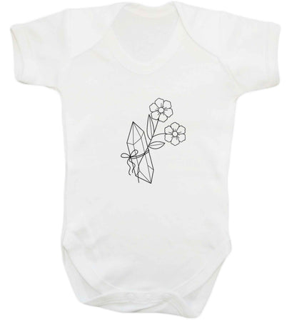 Crystal flower illustration baby vest white 18-24 months