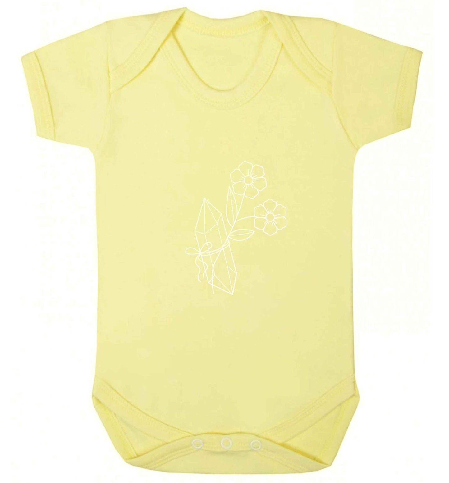 Crystal flower illustration baby vest pale yellow 18-24 months