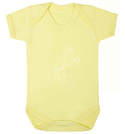 Crystal flower illustration baby vest pale yellow 18-24 months
